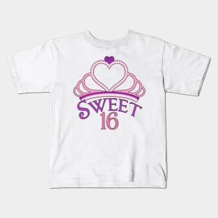 Sweet Sixteen Birthday Tiara Kids T-Shirt